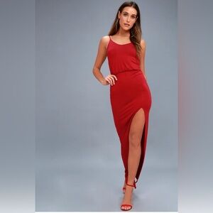 Lulus red maxi dress size small